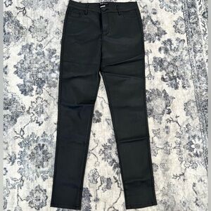 Classic Black Women's Faux Leather Pants High Waist